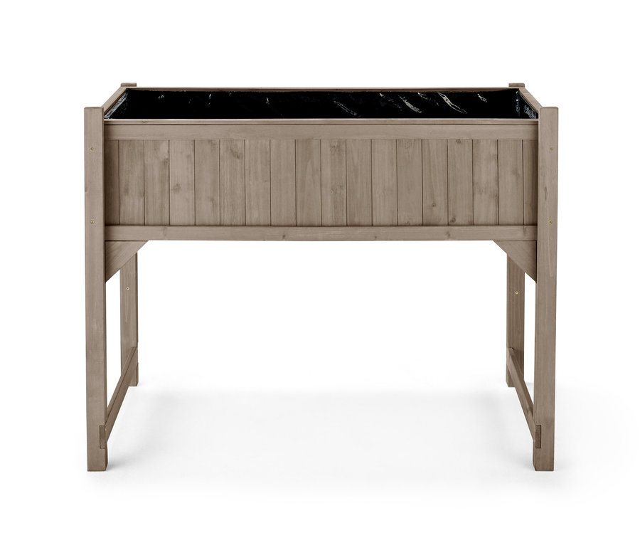 Une jardinière surélevée « Jonte » avec un insert noir.