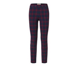 Bleu foncé avec motif à carreaux rouge foncé