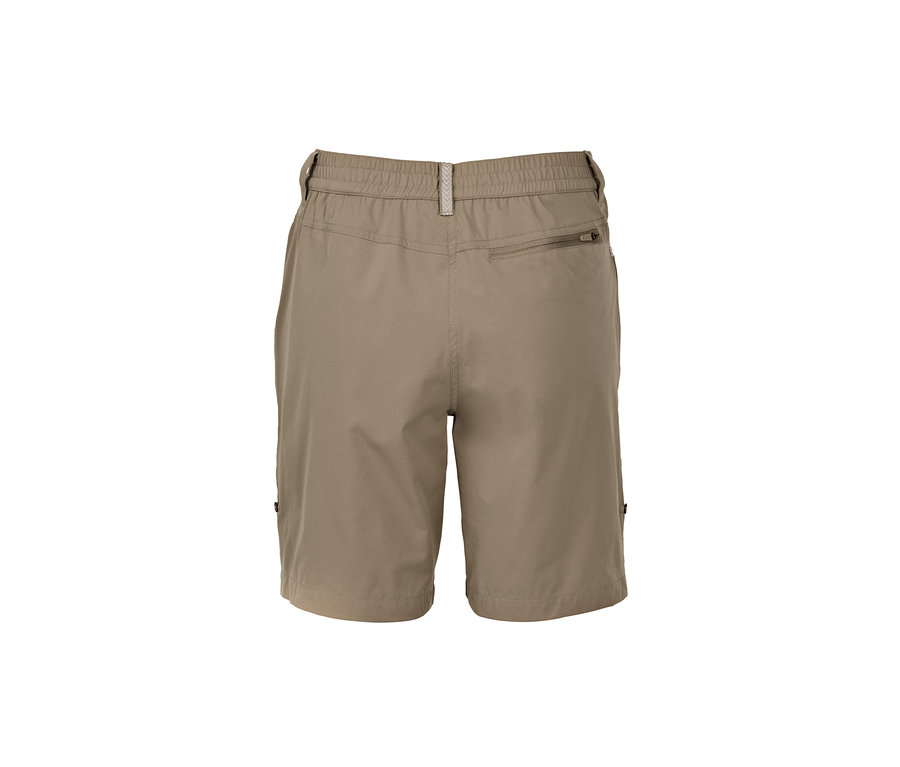 Short fonctionnel en softshell beige vu de dos.