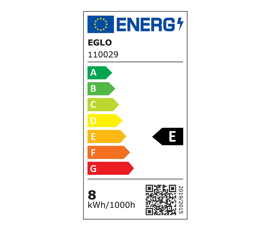 Étiquette énergétique d'un appareil de classe E.