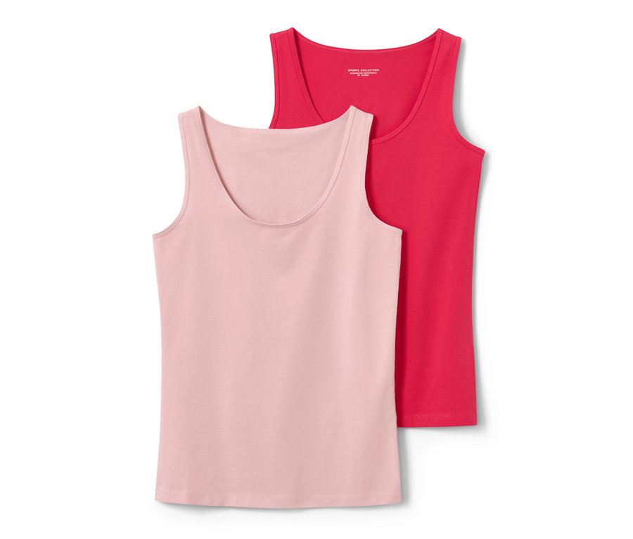 Deux tops rose pâle et rose vif l'un sur l'autre.