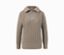 Pull camionneur en grosse maille taupe avec fermeture éclair ouverte.