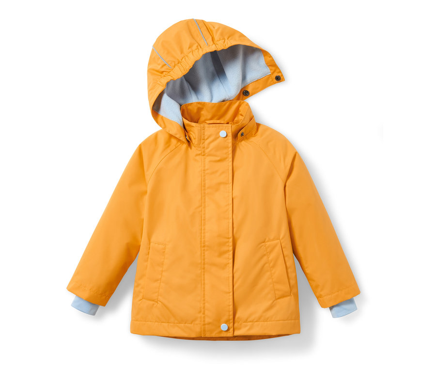 Veste de pluie thermique jaune grain pour tout petit avec capuche.