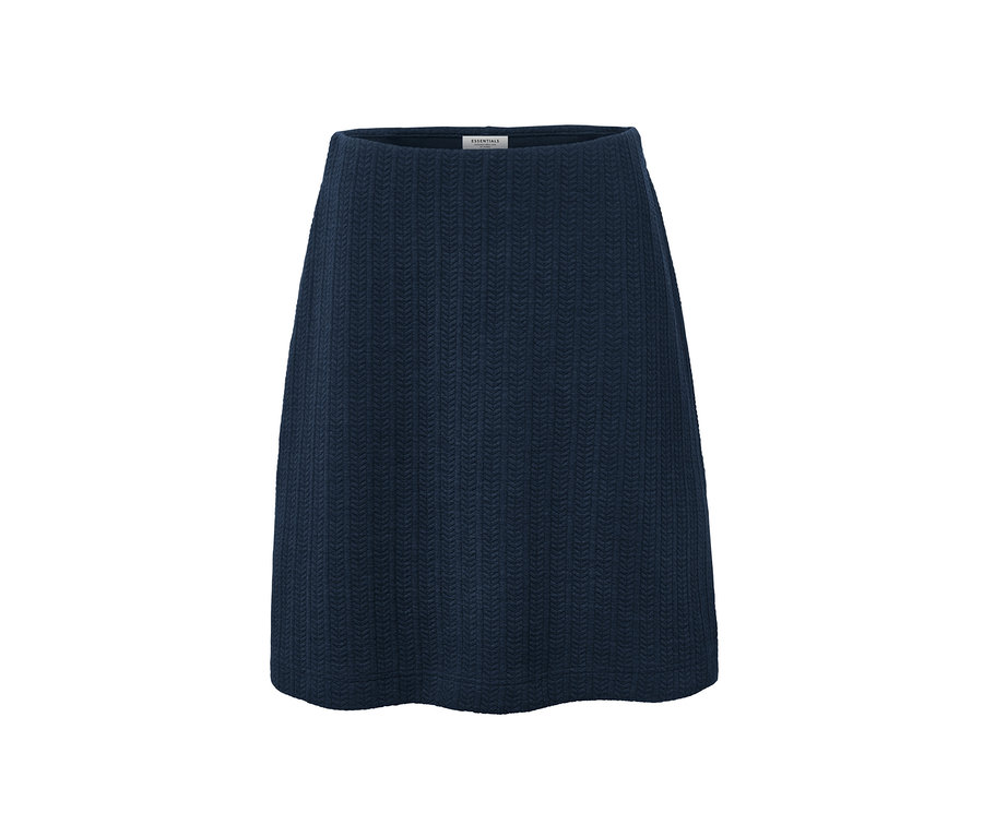 Jupe sweat bleu marine en torsades.