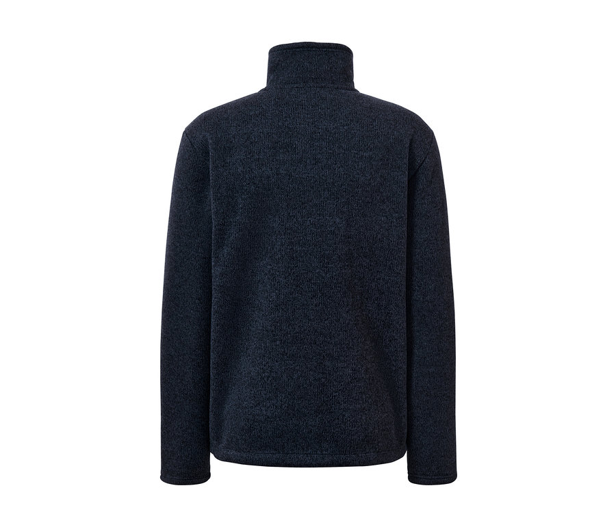Vue détaillée de l'arrière d'une veste en maille polaire.