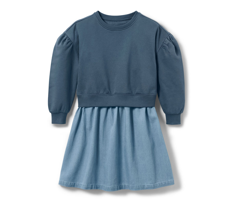 Robe en sweat bleu pour enfant.