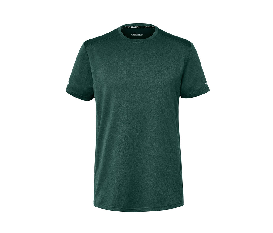 T-shirt technique vert chiné.