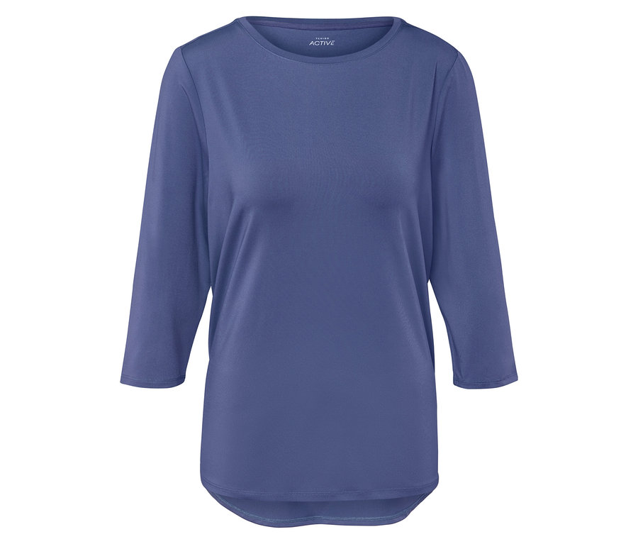 T-shirt bleu à manches 3/4.