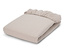Drap-housse beige plié.