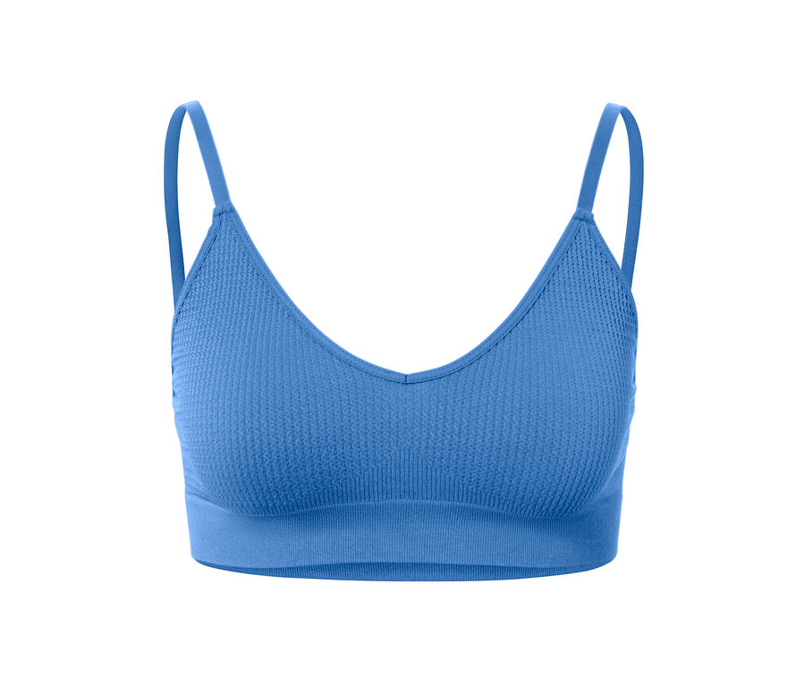 Brassière sans coutures avec structure bleue.