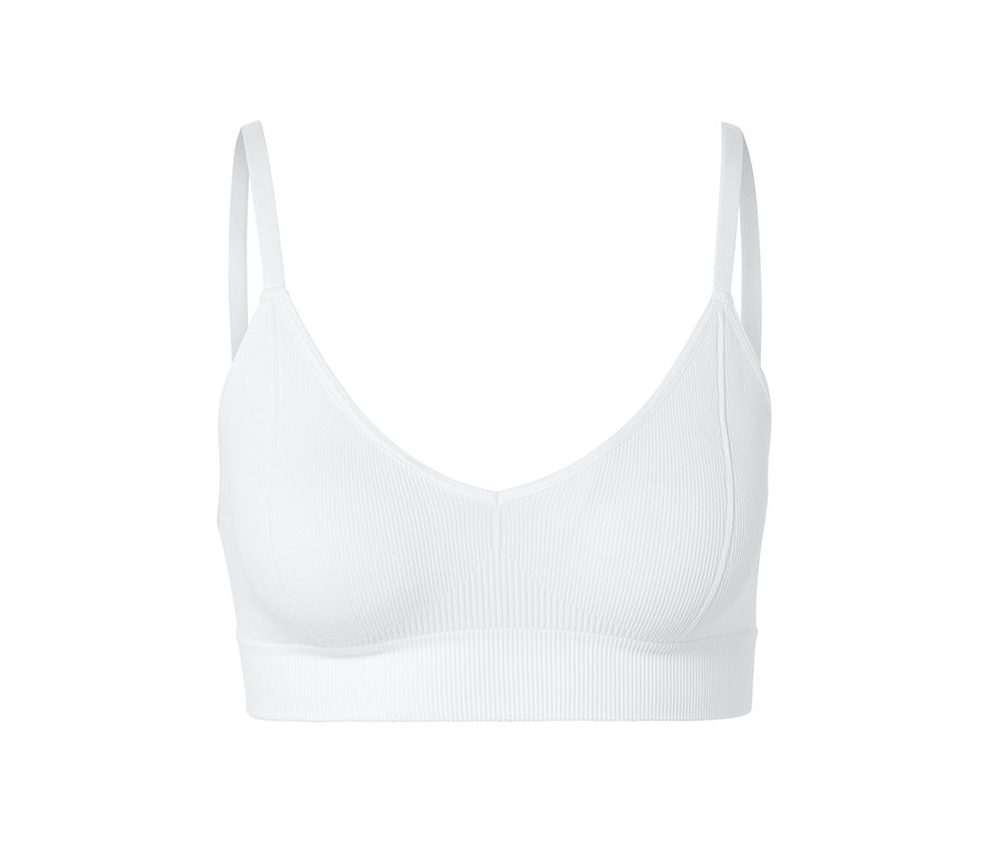 Bustier seamless blanc avec structure côtelée.