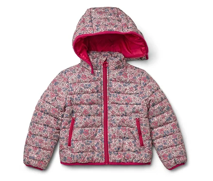 Veste à fleurs avec capuche en rose.
