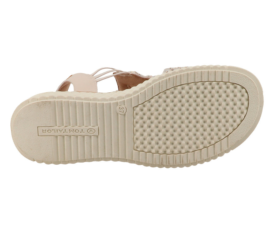 Semelle d'une sandale claire Tom Tailor, taille 37.
