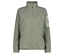Une veste polaire CMP vert clair avec fermeture éclair et poches latérales est présentée.