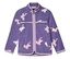 Veste en polaire violette à fermeture éclair intégrale avec motif de licorne.
