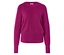 Pull en maille fine magenta avec col rond, manches longues et bords-côtes.