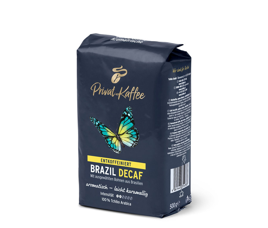 Paquet de Privat Kaffee Brazil Decaf en grains – 500 g.