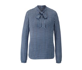 Blanc avec imprimé intégral bleu moyen-bleu foncé