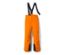 Pantalon de ski orange avec bretelles noires.