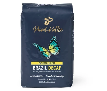 Paquet de Privat Kaffee Brazil Decaf en grains – 500 g.
