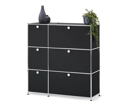 Commode « CN3 » noire avec 6 abattants.