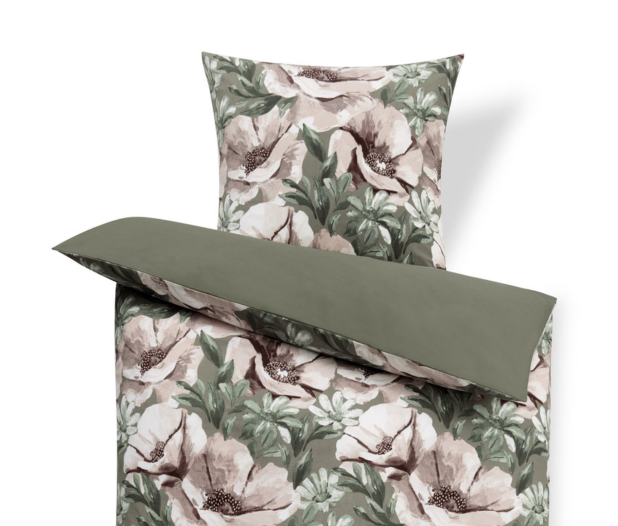 Parure de lit en molleton taille normale avec un motif floral.