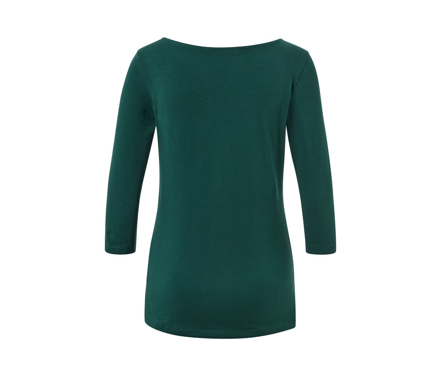 T-shirt manches 3/4 vert foncé.