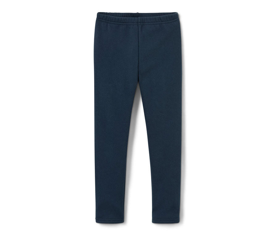 Legging thermique pour enfant bleu sur fond blanc.