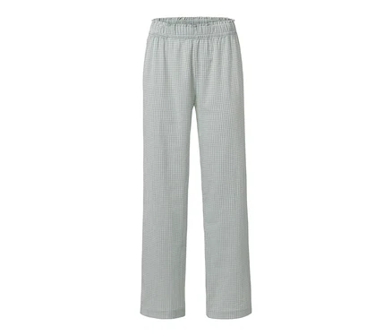 Pantalon de relaxation tissé avec taille élastique et motif à carreaux.