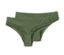 Deux slips brésiliens vert olive avec de la dentelle.