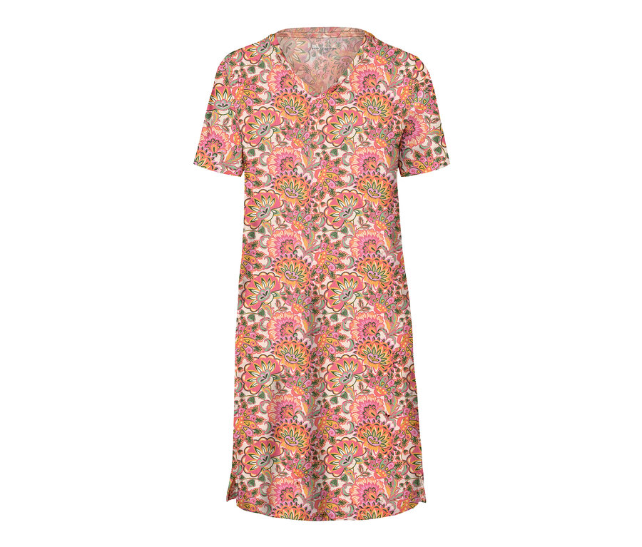 Chemise de nuit à manches courtes avec motif floral.