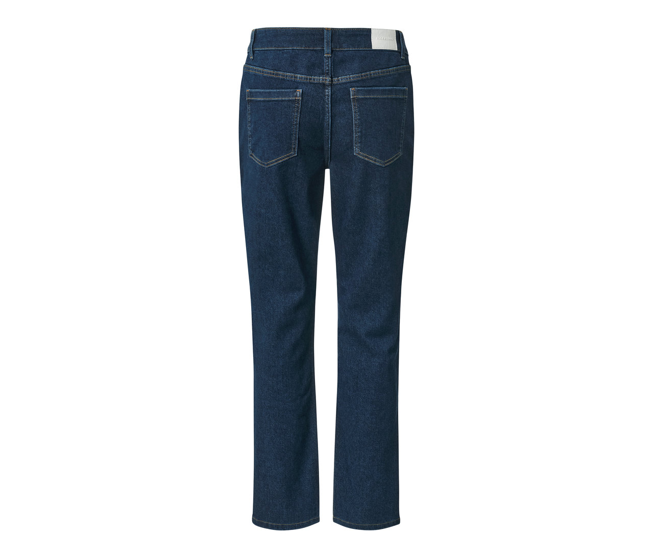 Jeans droit bleu foncé – Coupe « Juna » vue de dos.