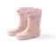Bottes de pluie roses avec motif de licorne.