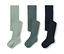 Trois collants pour enfant : vert clair, vert foncé et bleu.