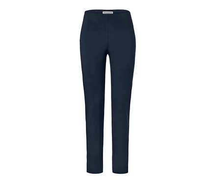 Pantalon stretch bleu foncé.