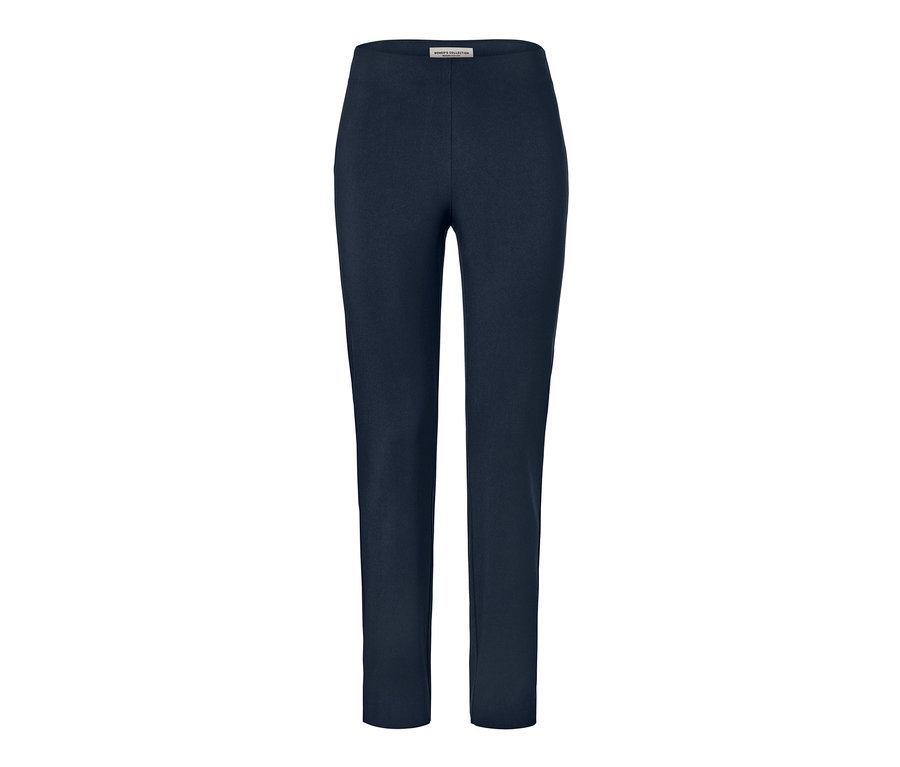 Pantalon stretch bleu foncé.