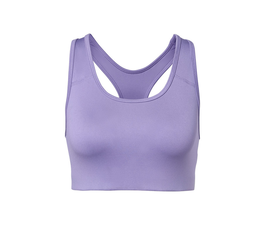Une brassière de sport lilas, d'un ensemble de 2.