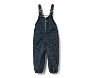 Bleu foncé avec motif intégral de chiens gris argenté