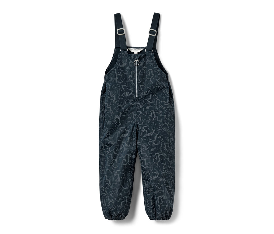 Pantalon de pluie thermique bleu foncé pour enfant avec éléments réfléchissants.