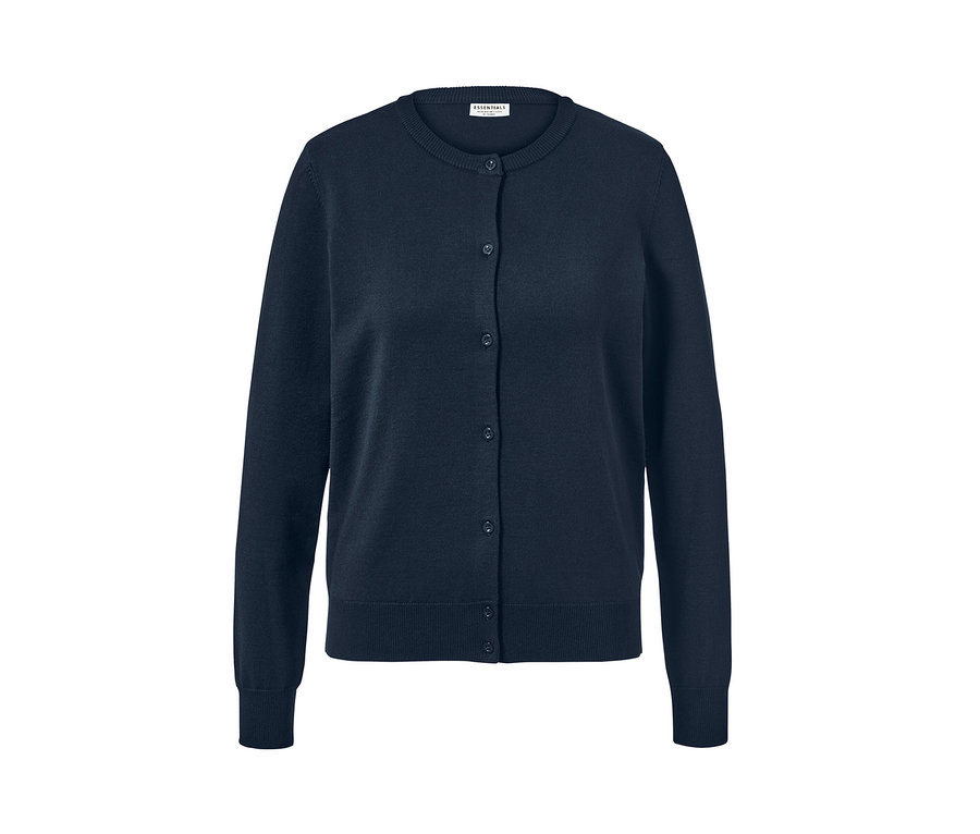 Cardigan en maille fine bleu marine.