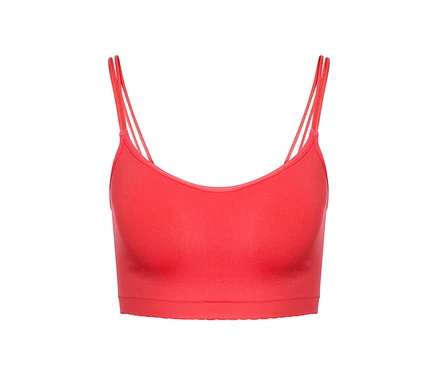 Brassière sans coutures avec dentelle corail.