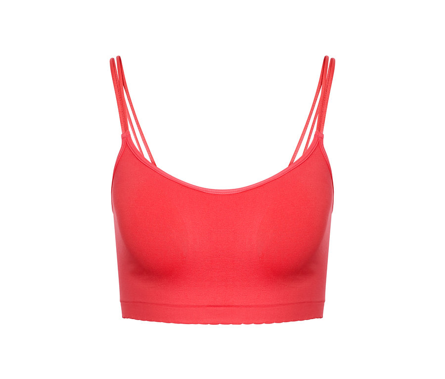 Brassière sans coutures avec dentelle corail.