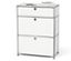 Commode Métal « CN3 » à 1 tiroir et 2 abattants, blanc.