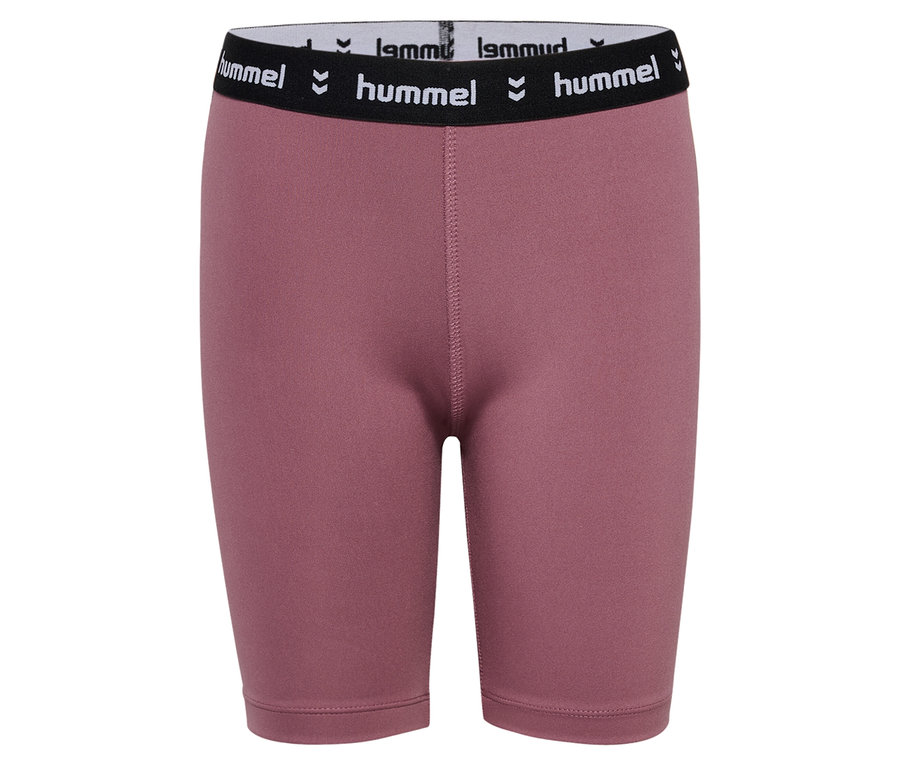 Gros plan sur le legging court HUMMEL HMLJR Pulse MW en rose.
