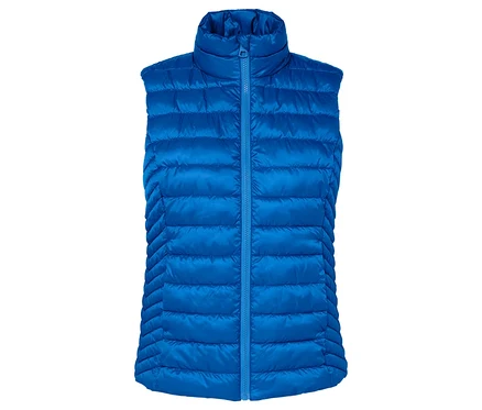 Veste matelassée bleue zippée.