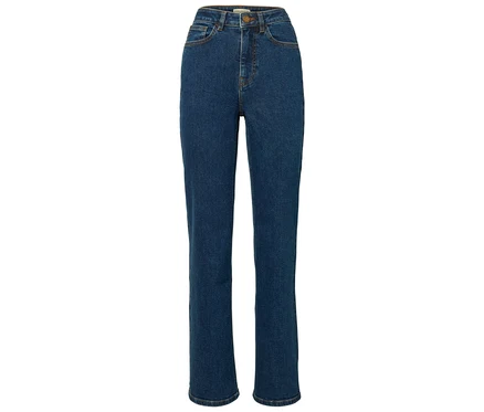 Jean bleu taille haute.