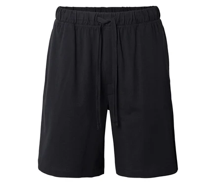 Short noir avec cordon de serrage sur fond blanc.