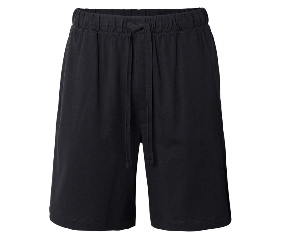 Short noir avec cordon de serrage sur fond blanc.