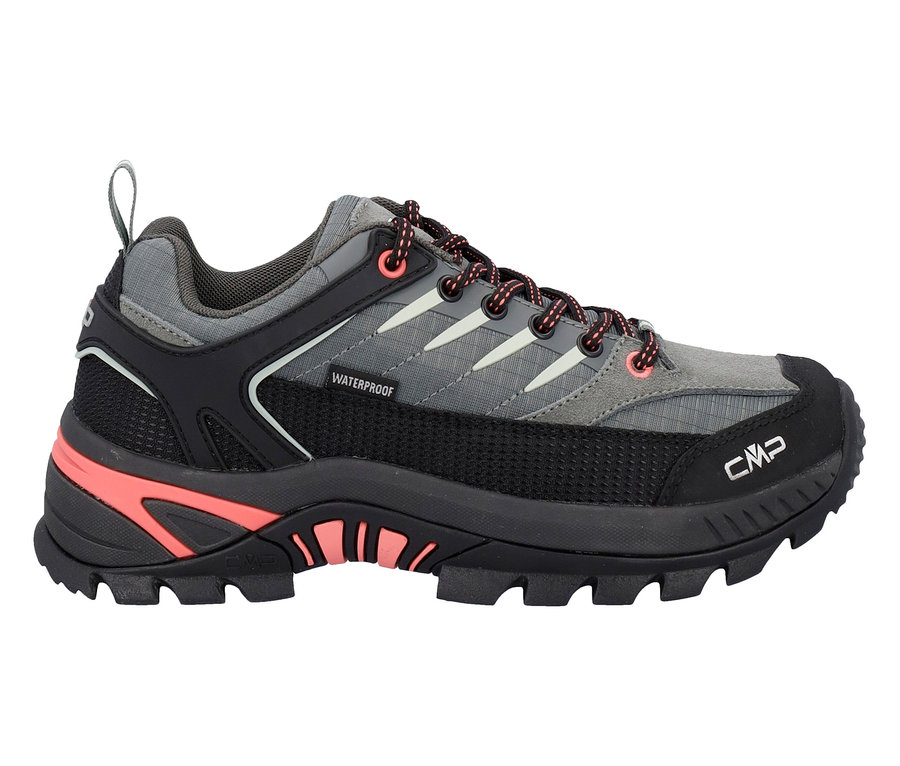 Chaussure d'extérieur CMP grise et noire avec des accents corail.