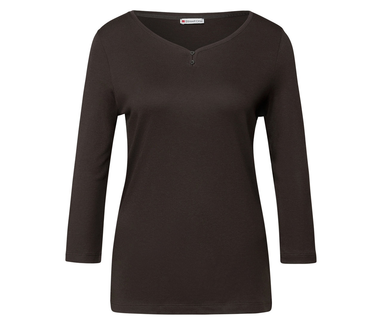 Maillot 3/4 marron avec détail bouton de Street One.